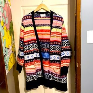 Fair Isle Long Cardigan